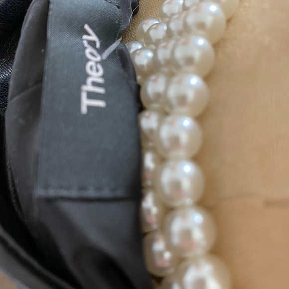 Theory leather jacket , size medium in black color . - Picture 7 of 9